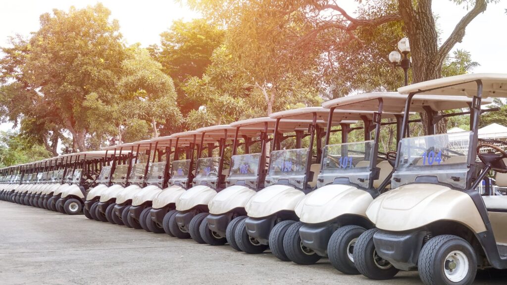 golf carts in the country club